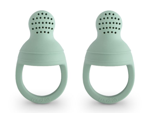 [473659] Mushie | Sabbelspeen Silicone Fresh Food Feeder Cambridge Blue 2-pack