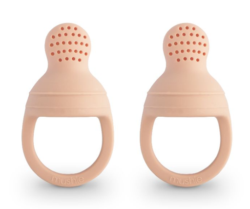 [473660] Mushie | Sabbelspeen Silicone Fresh Food Feeder Blush 2-pack