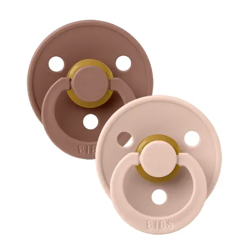 [364780] Bibs | Fopspeen T1 Latex Rond Woodchuck/Blush 0-6m 2-Pack