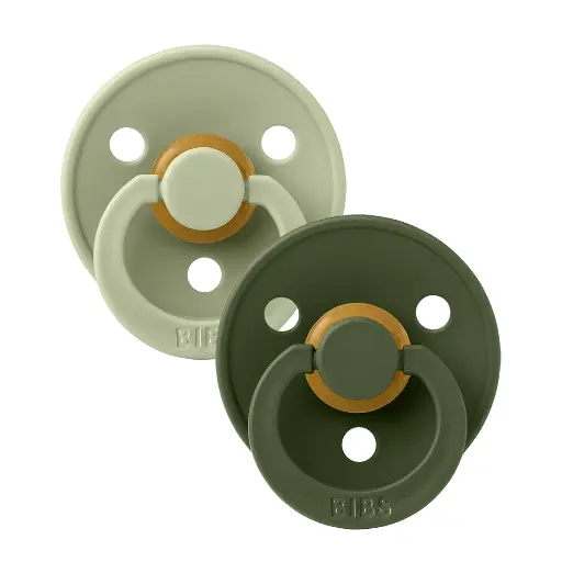 [384442] Bibs | Fopspeen T1 Latex Rond Sage/Hunter Green 0-6m 2-Pack