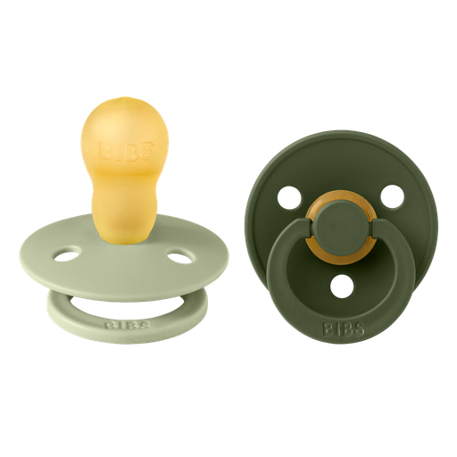 [384443] Bibs | Fopspeen Latex Rond Sage/Hunter Green 18-36M T3 2-pack