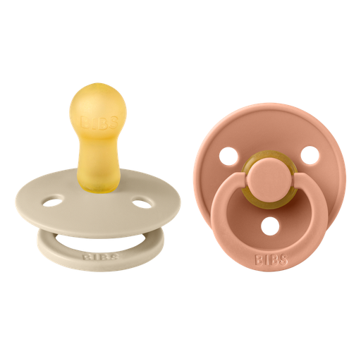 [431378] Bibs | Fopspeen Latex Rond Peach/Vanilla 6-18M T2 2-pack