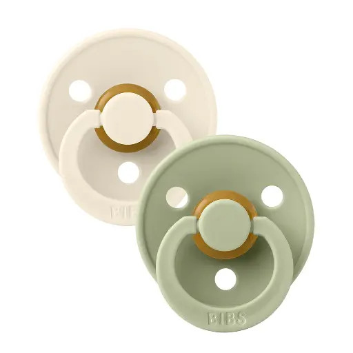 [431393] Bibs | Fopspeen T2 Latex Rond Ivory/Sage 6-18m 2-Pack