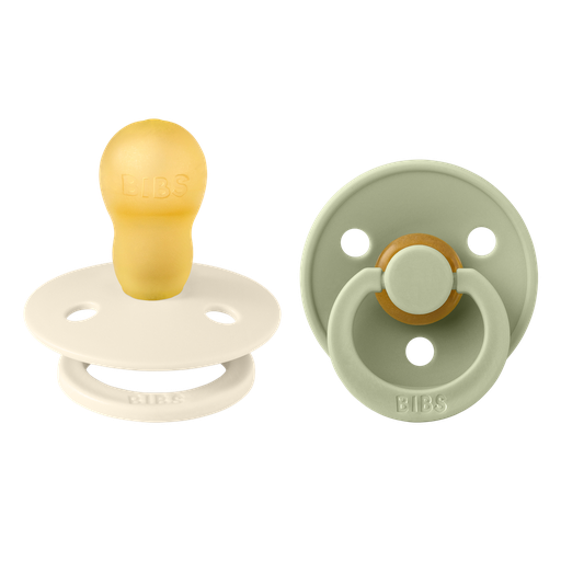 [431395] Bibs | Fopspeen Latex Rond Ivory/Sage +18M T3 2-pack