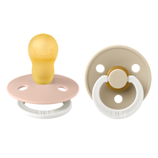 [431467] Bibs | Fopspeen Glow Latex Rond Blush/Vanilla +18m T3 2-pack 