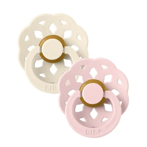 [434184] Bibs | Fopspeen T1 Latex Rond Boheme Ivory/Blossom 0-6m 2-Pack