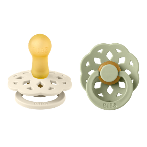 [434186] FOPSPEEN, Boheme, 2-Pack T2, ivory/sage , natuurlijk rubber, 6-18m, groen/ecru ortho/physio, 2 stuk(s)