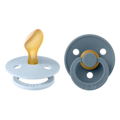 [457154] Bibs | Fopspeen Latex Anatomisch Baby Blue/Petrol 6-18M T2 2-pack