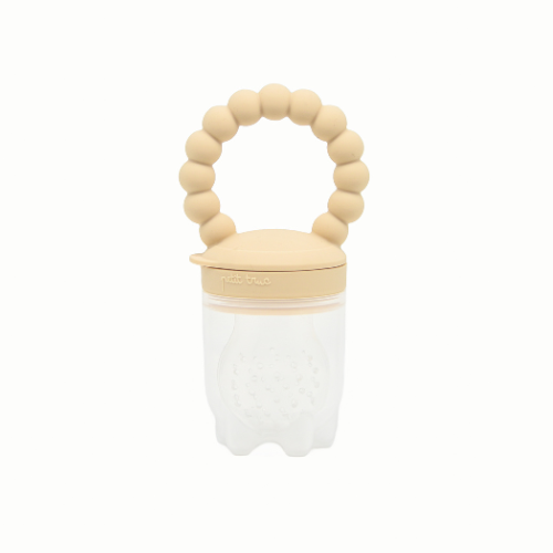 [463388] SABBELSPEEN, Food Feeder, vanilla, ecru, PP/siliconen, inclusief 3 vervangnetjes, houder is ook bijtring