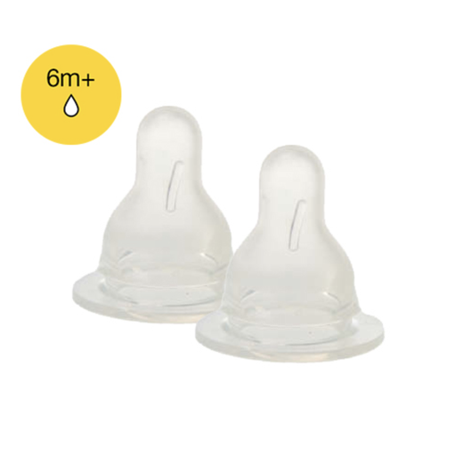 [134422] Difrax | Zuigspeen N/DP Large Natural 1 Gaatje Transparant Siliconen vr Fles Natural/Double Pack 6m+ 2-pack 