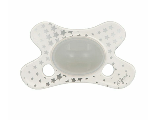 [263709] Difrax | Fopspeen Natural GID Ster Glow in The Dark Siliconen Speen Ortho/Physio 6-12M