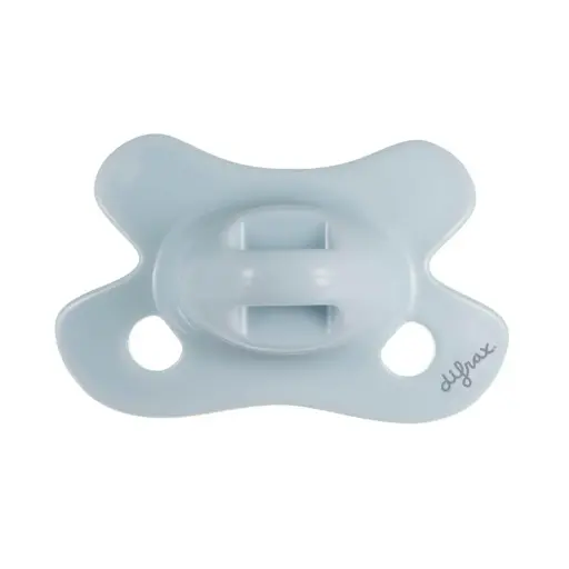 [398121] Difrax | Fopspeen Natural Ice Pure Collection Ortho/Physio Silicone Blauw 0-6m