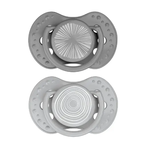 [482817] Difrax | Fopspeen Lovi Collection Harmony Light Grey/Dark Grey Dynamic Ortho/Physio 3-6M