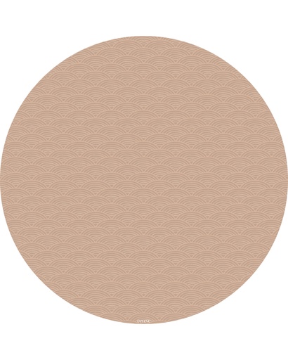 [413256] KNOEIMAT, Round Splash Mat, rainbow mocha, ecru, all over regenboogmotief, rond model, vinyl, 0.1x110cm