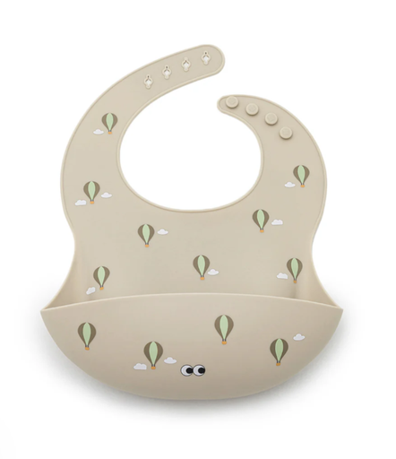 [441764] Noui Noui | Slabbetje met Kruimelvanger Little Hot Air Balloon Silicone Ecru