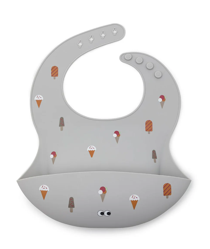 [441769] Noui Noui | Slabbetje met Kruimelvanger Ice Cream Silicone Grey