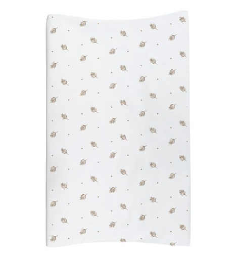 [469610] WASKUSSEN, Pure Leaves, taupe, wit/bruin, all over bladeren print, PVC, 44x72cm, BBJ