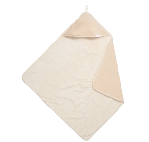 [399667] WIKKELDEKEN, Vik sand/pebble, geribbeld corduroy/uni teddy, gordeluitsparing, 74x74cm, kap voorgevormd, 2023/24