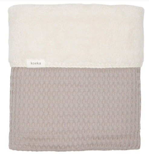 [461710] Koeka | Deken Wieg Oslo Clay/Pebble Gewafeld  Katoen/Teddy 1.9TOG 75x100cm