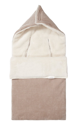 [461780] VOETENZAK, Vik clay/pebble, bruin/ecru, geribbeld/ uni, corduroy - velours/ teddy, L:90cm, vr groep 0+, 2023/24