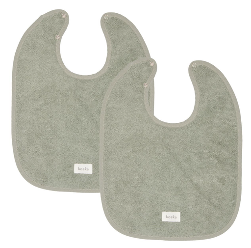 [465350] Koeka | Slabbetje Dijon Daily Shadow Green Drukknopensluiting Badstof Groen 33x44cm 2-Pack