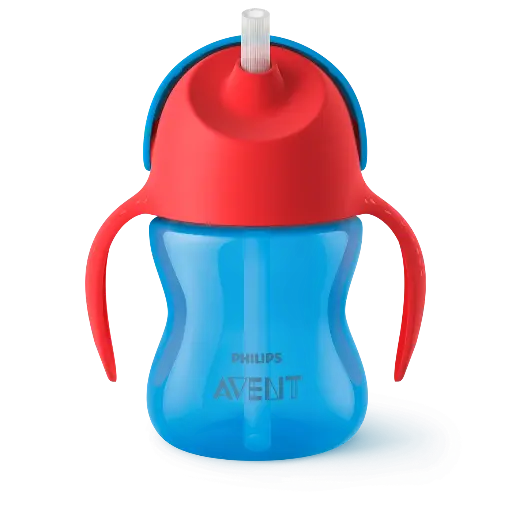 [315608] DRINKBEKER, 200 ml, Rietjesbeker, Boy, rood/blauw, uni, kunststof, deksel, rietje, 1 stuk(s)
