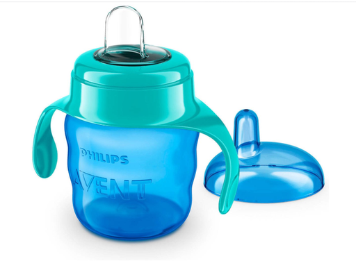 [413150] Avent | Drinkbeker Lekvrije Beker 200ml  Blauw/Groen met handvat