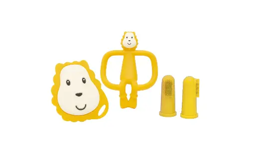 [426935] Matchstick Monkey | Starter Set Leeuw Siliconen 2 x Bijtring + 2 x Vingertandenborstel 