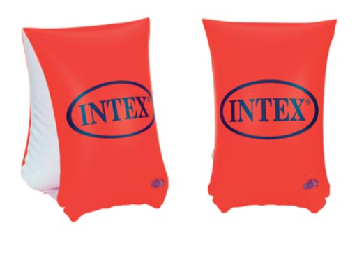 [68657] ZWEMBANDJES, Deluxe Arm Bands, oranje, print logo Intex, pvc, 3-6 jaar, (vanaf 18 kg tot 30 kg), opblaasbaar