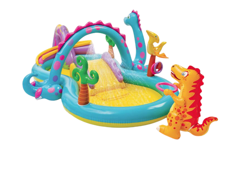 [320010] ZWEMBAD, Dinoland Play Center, 333 x 229 x 112 cm, multikleur, uni, 290 l, sproeier, vanaf 3 jaar, met herstelset