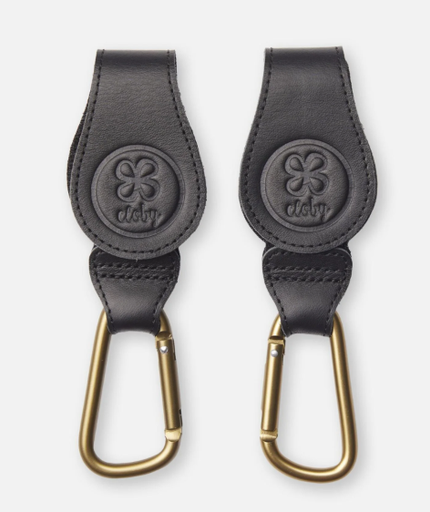 [486206] Cloby | Tassenhaak Stroller Hooks Black Leder 2-pack