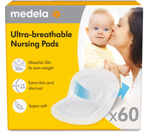 [485434] Medela | Borstcompres Wegwerp Ultra-breathable Wit 60-pack
