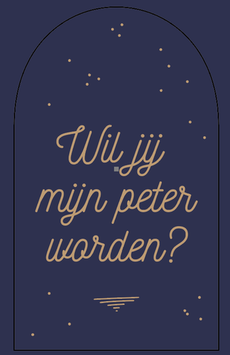 [426937] Minimou | Sticker "Wil jij mijn Peter worden?" Blue Gold Dots