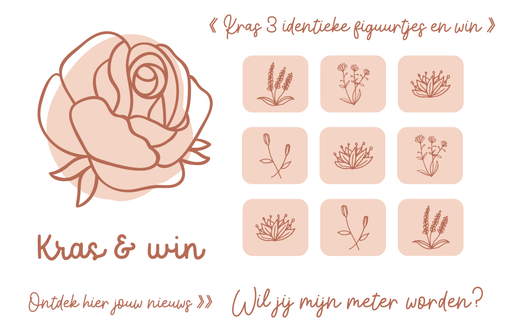 [426972] Minimou | Kraskaart "Wil jij mijn meter worden?" Pink Rose 21x15cm