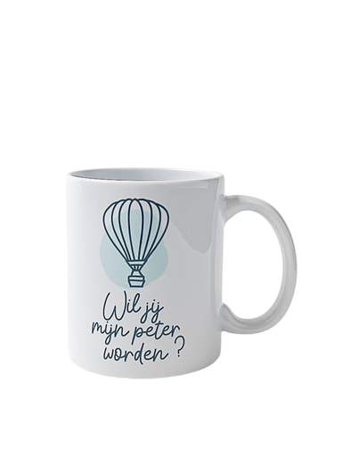 [431470] Minimou | Koffietas "Wil jij mijn Peter worden?" Green Balloon 325ml