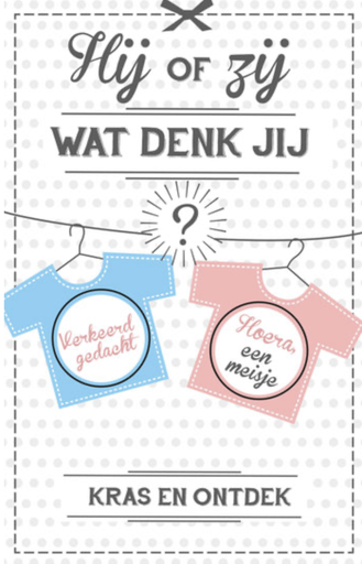[453719] Minimou | Kraskaart Verklap het Geslacht "Hoera, een meisje" 10-pack