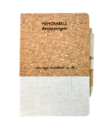 [480975] Minimou | Notitieboek A5 met Pen "Herinneringen van mijn Metekind en ik" Gelijnd