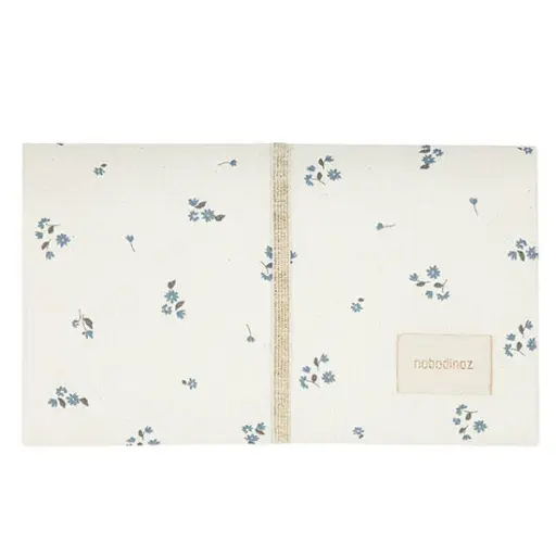 [469807] Nobodinoz | Luiermatje Mozart Lily Blue Wit/Blauw All over Bloemprint Herbruikbaar open 50x68cm