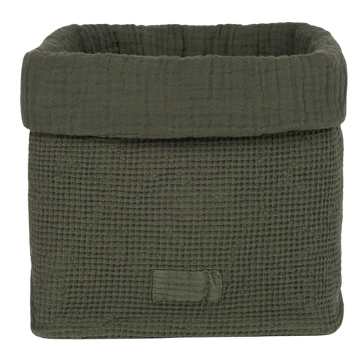 [471958] Nobodinoz | Verzorgingsmand Wabi-Sabi Vetiver groen L20 H18cm vierkant katoen