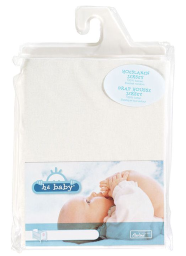 [67193] He Baby | Hoeslaken Wit 100% Katoen 70x140cm