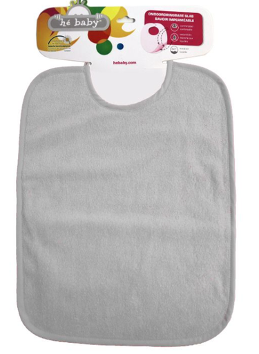 [202464] He Baby | Slabbetje Badstof Lintsluiting Grijs 30x40cm