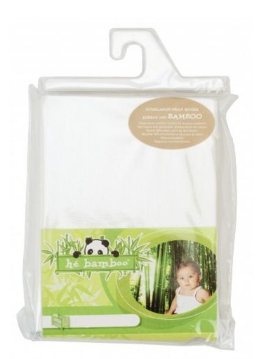 [202531] He Bamboo | Hoeslaken Wieg/Draagmand 100% Bamboe Wit 40x80/90cm